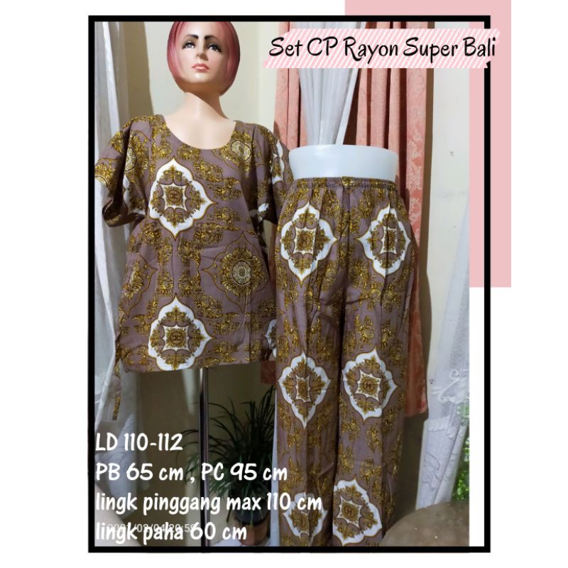 Set celana panjang Rayon Super