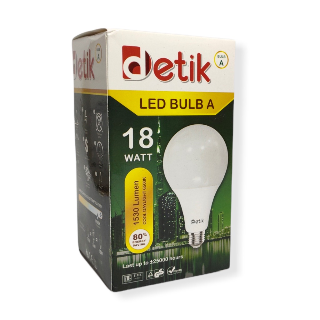 DETIK Lampu LED Bulb 18 Watt - Cahaya Putih (Garansi 1 Tahun)