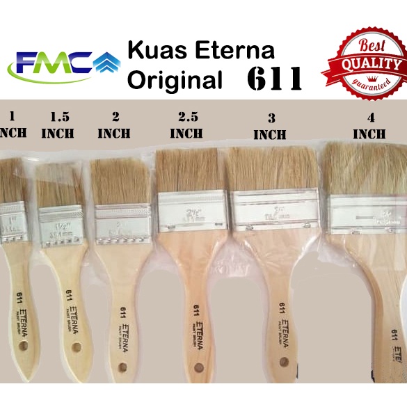 Kuas Cat 2 inch 2,5 inch 3 inch 4 inch Kuas Eterna Asli Bulu Sangat Halus Untuk Tembok Dinding