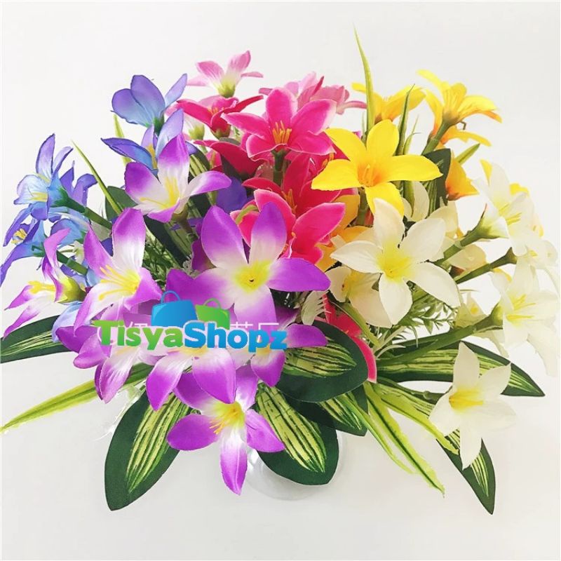 WD - Bunga Lily Parfum Sutera / Dekorasi bunga lili hias 10 kuntum