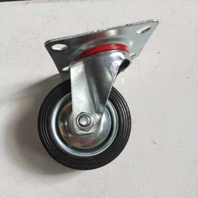 roda karet 3&quot; hidup / roda Caster 3&quot; putar/hidup / roda troly 3&quot; hidup