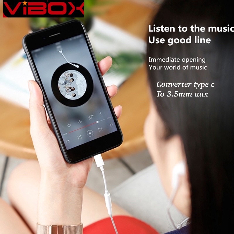 GROSIR KABEL AUX TYPE C VIBOX JACK OUTPUT 3.5MM CONVERTER FOR XIAOMI ASUS OPPO HUAWEI