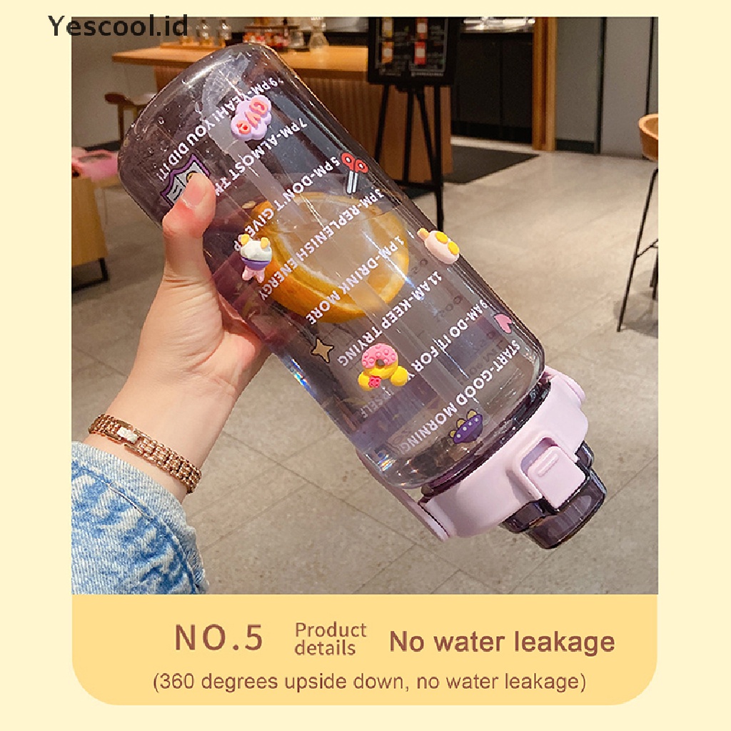 (Yescool) Botol Minum 2L Portable Dengan Sedotan Untuk Olahraga / Fitness / Sepeda