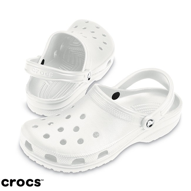 Crocs Classic Clog /  Unisex Clog / Sendal Casual Unisex / Sandal Karet / Sandal Anti Air - White - 10001-100