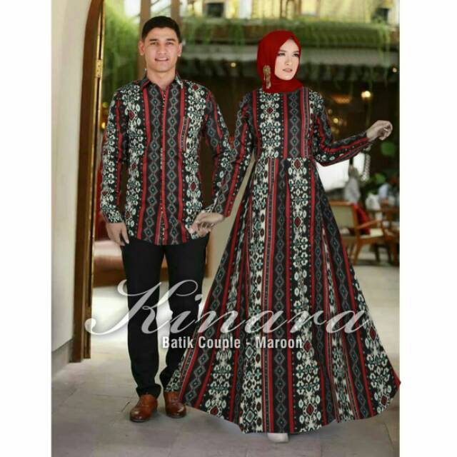 Kinara Batik Couple Dress dan Kemeja Batik Pria