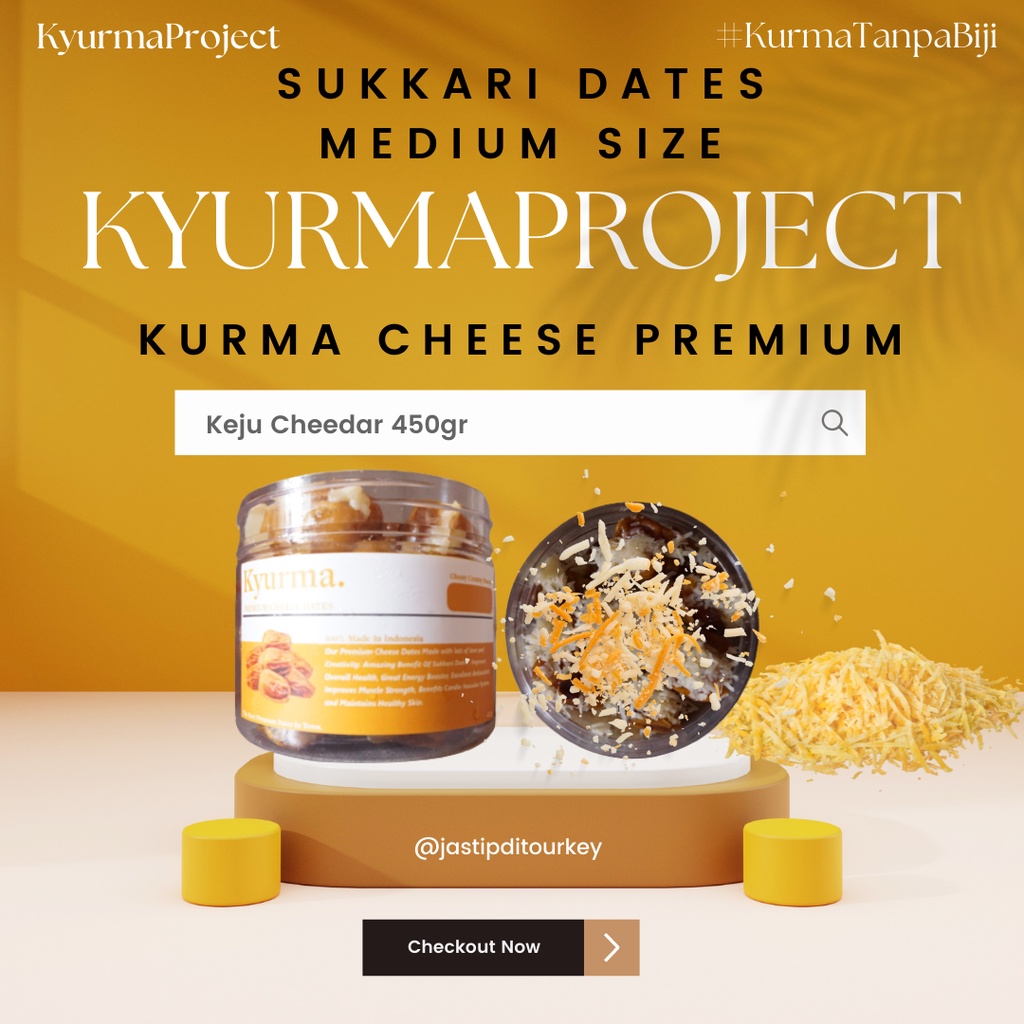 

KURMA KEJU CHEEDAR LUMER PREMIUM KURMA CHEESE PREMIUM KURMA KEJU TANPA BIJI