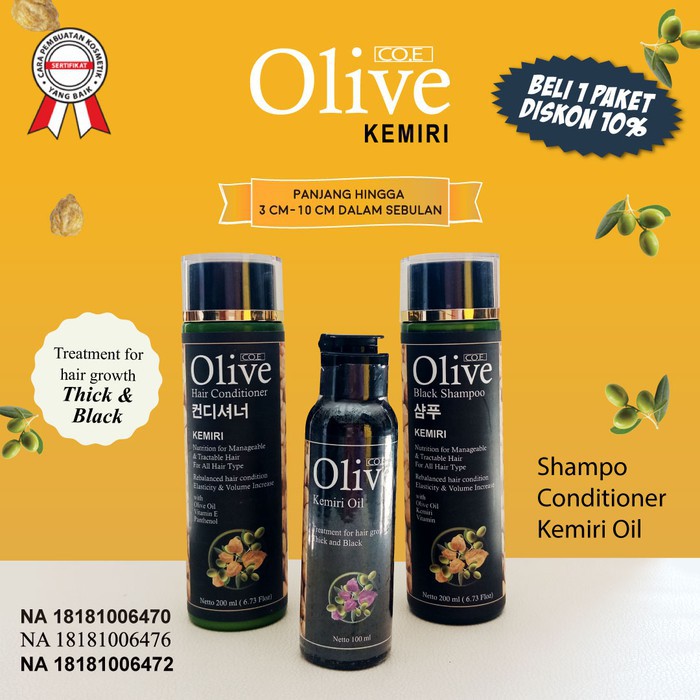 (BPOM) SYB COE OLIVE BLACK SHAMPOO KEMIRI - OLIVE BLACK SAMPO KEMIRI SYB COE