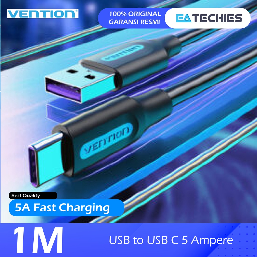 [1M] Vention Kabel USB to USB Type C Fast Charging 5A - Tipe COR