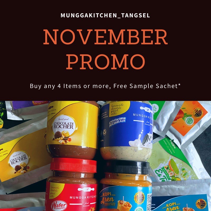 

Promo November Selai MunggaKitchen Buy 4 items free Sample Sachet