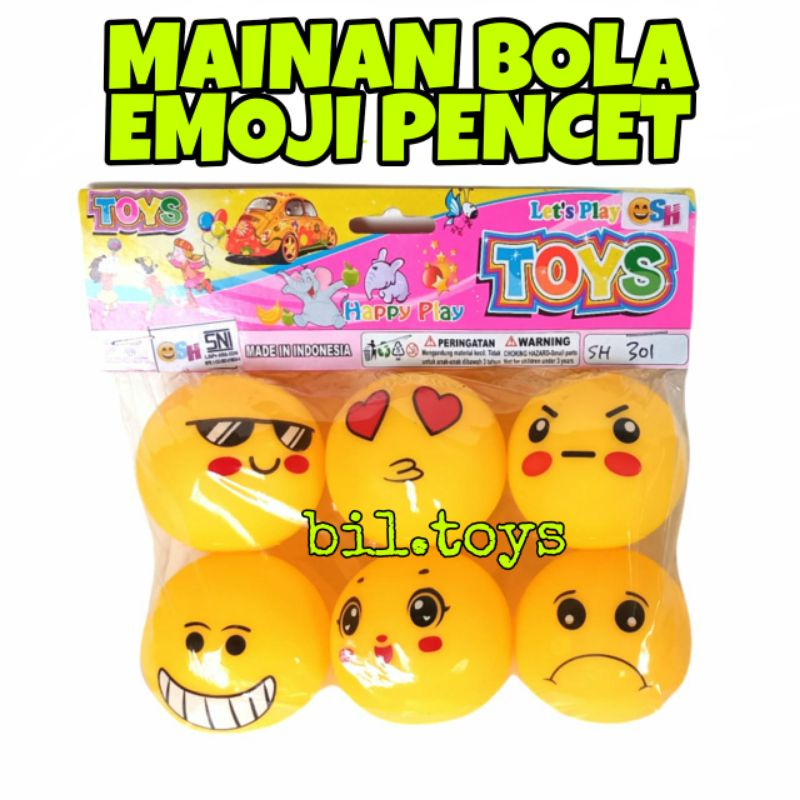 MAINAN BOLA EMOJI SMILEY PENCET BAHAN VYNL