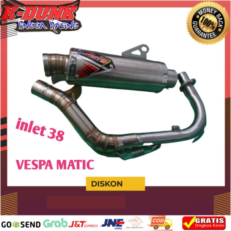 Knalpot Best3 Vespa matic sprint iget lx inlet 38