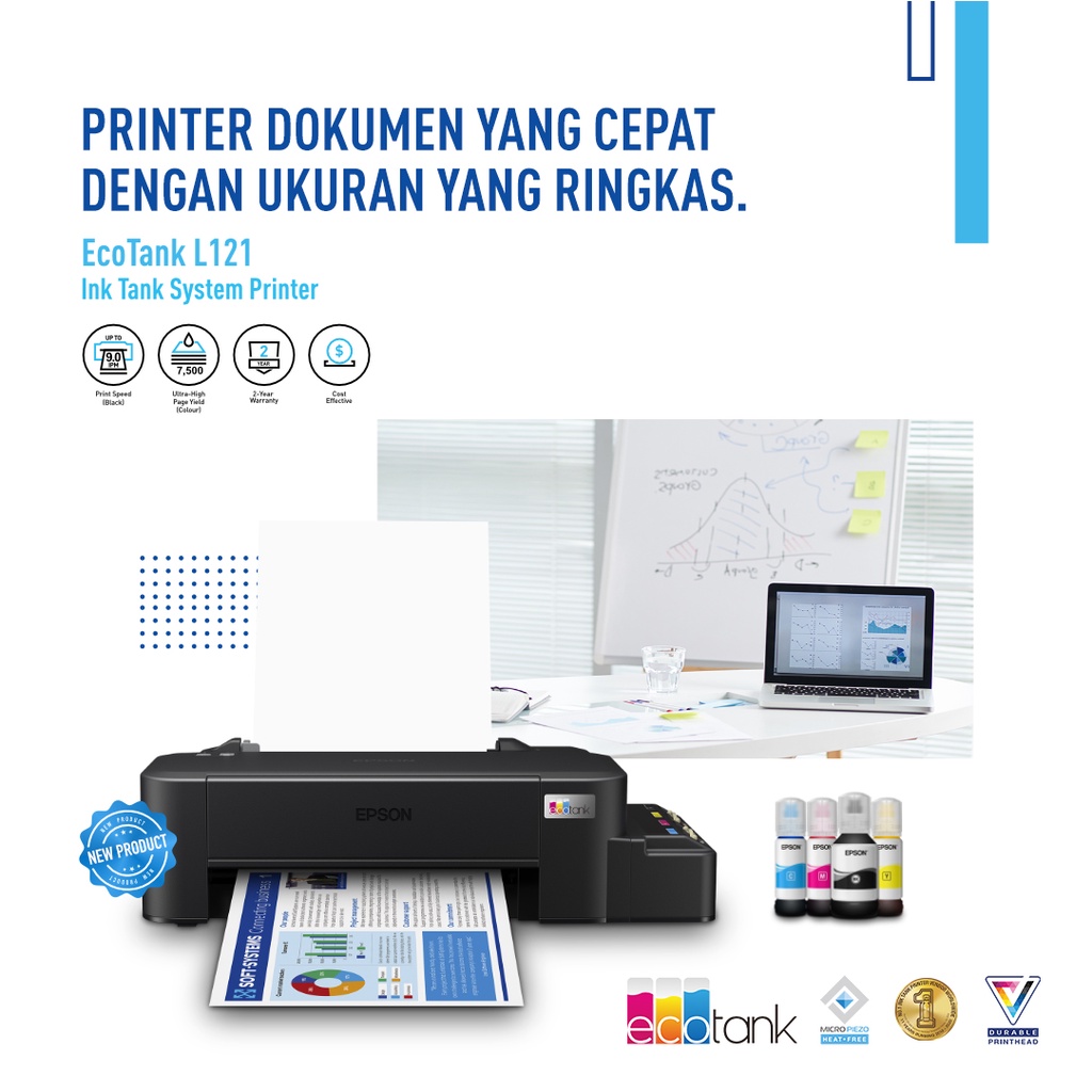 (BISA COD)  PRINTER EPSON L121 L-121 L 121 PRINTER MURAH A4 PENGANTI L120 L-120 RESMI