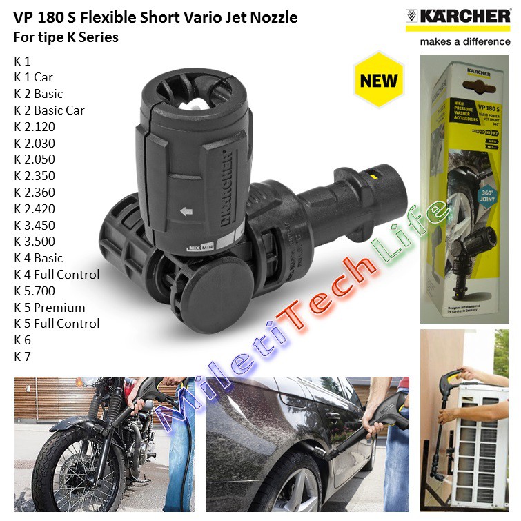 Karcher VP 180 S New Vario Power Jet Short Nozzle 360° Nozzle VP180S