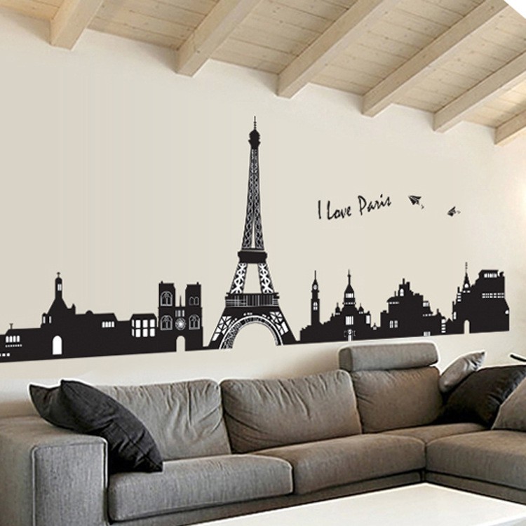 RELIZA Wall Sticker / Stiker Dinding 60X90 EIFFEL MENARA I LOVE PARIS AY935