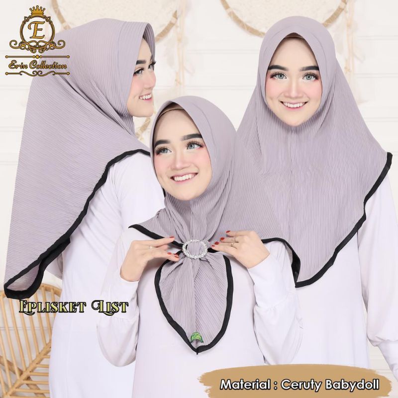 [COD] Plisket List Gesper Hijab Instan by Erin Hijab