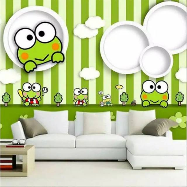 Wallpaper Sticker  Dinding Motif Keropi Ukuran Panjang 10Meter x Lebar 45CM