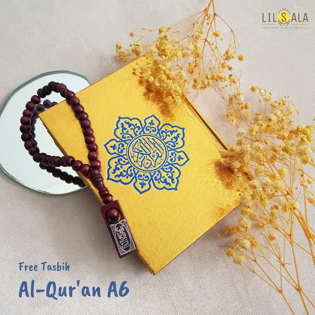 [QA6T] Paket Al Quran A6 Emas dengan Tasbih Kayu