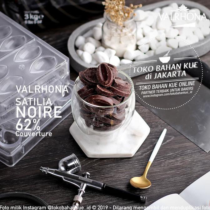

Valrhona SATILIA NOIRE 500gr Dark Chocolate Couverture 62% Coklat Coin