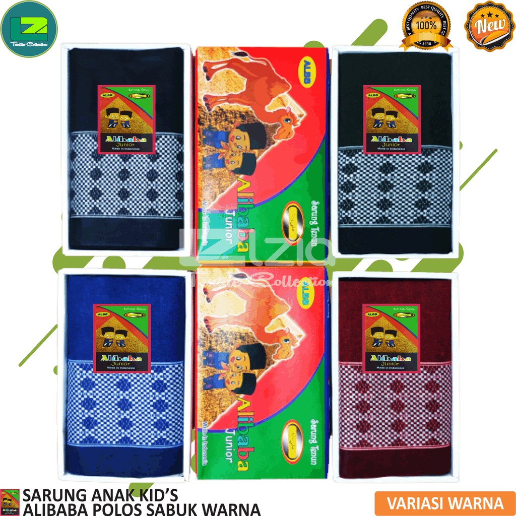 SARUNG ANAK KID'S MOTIF POLOS SABUK ALIBABA 90X75 CM