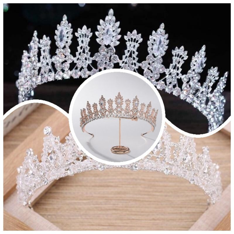 Mahkota  Bridal Crown Princess Mahkota Pengantin Rhinestone Aksesoris Rambut dan Pengantin