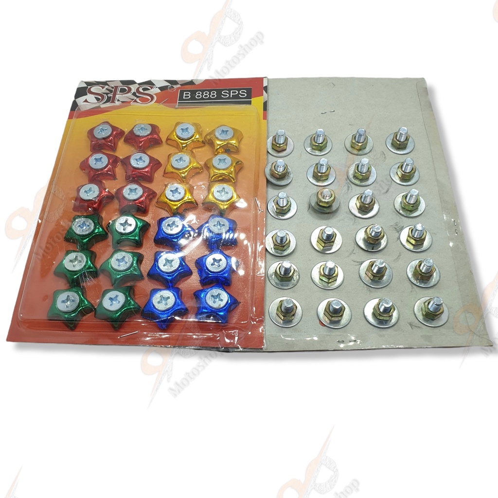 Grosir Baut Motor Variasi Bintang Bulat Obeng Kembang Baut 10 M6 24pcs Baut Plat Nomor Motor SPS PMS Baut Serbaguna