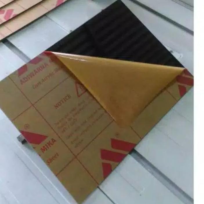 CNH Akrilik Lembaran 2mm Hitam Riben/Hitam Transparan A3 Ready Stok