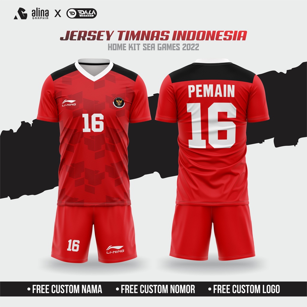 Jual Jersey Timnas Indonesia Lining Sepak Bola SEA GAMES 2021 2022 Home