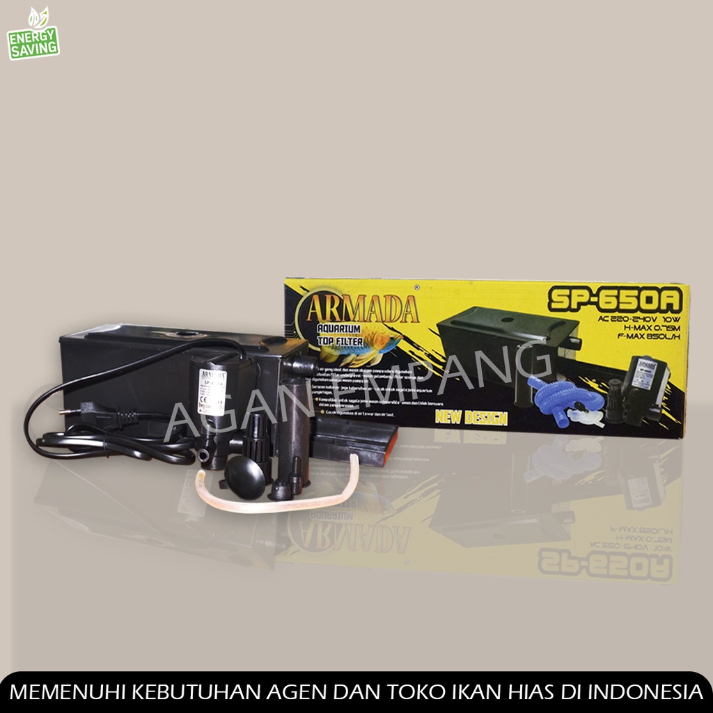 BOX FILTER AQUARIUM AQUASCAPE  FULL SET 605  / TOP FILTER AQUARIUM / BOX FILTER ATAS AKUARIUM LENGKA