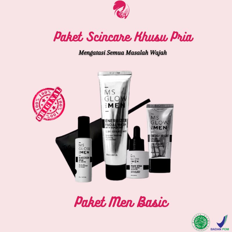 MS GLOW FOR MEN ORIGINAL / MS GLOW ORIGINAL / PERAWATAN WAJAH PRIA ACNE / MS GLOW FOR MAN ORIGINAL