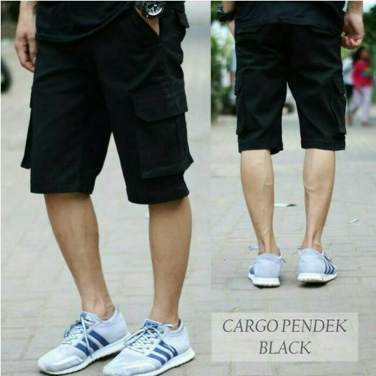 Celana Cargo pendek celana Cargo Outdoor Cargo black