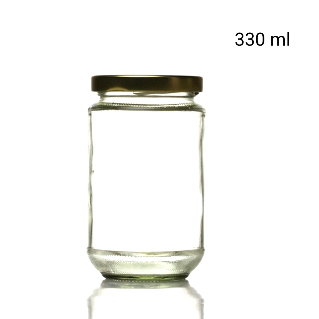 64 PCS 330 ML BOTOL KACA TUTUP GOLD  baru BOTOL SILINDER KACA UKURAN 330ML / GROSIR SILINDER 330 ML 