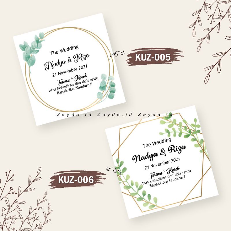 Kartu Ucapan Pernikahan/Kartu Ucapan Souvenir/Kartu Penukaran Souvenir Murah/Kekinian/Elegan