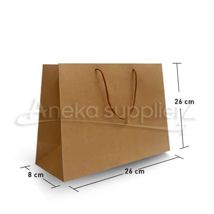 Paper Bag Kraft Coklat - 26x8x26