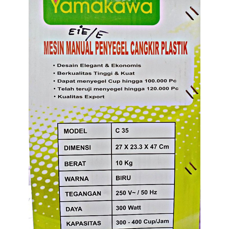 Kap Sealer YAMAKAWA C 35 / Mesin Penyegel Gelas Manual / Mesin press cap