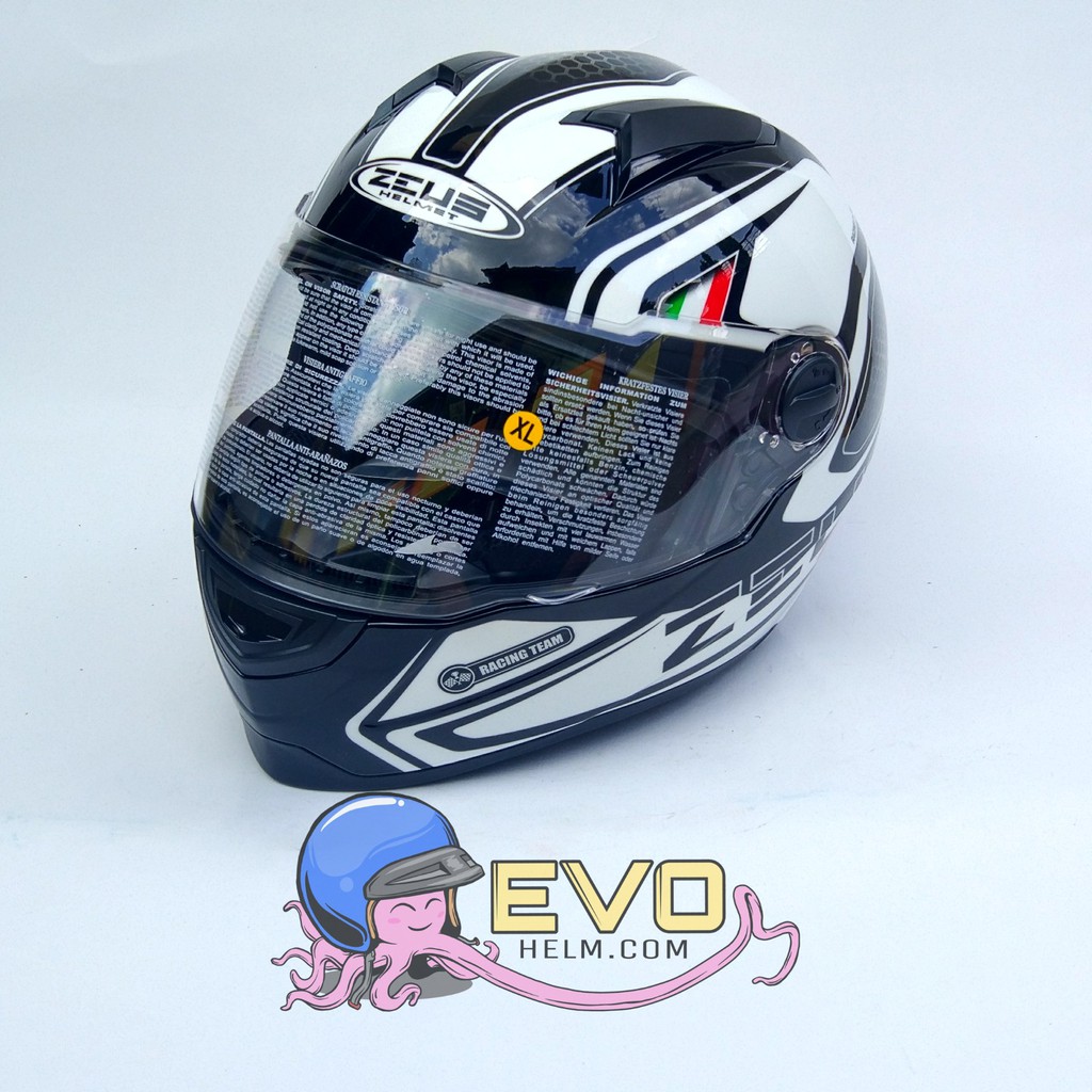 HELM ZEUS FULL FACE BLK AL3  BLK - FREE SMOKE VISOR ZEUS ORIGINAL ( ONGKIR 2KG )