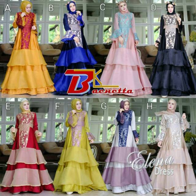 Elena Dress Ori by Baenetta Syari Gamis Pesta Maxmara Premium
