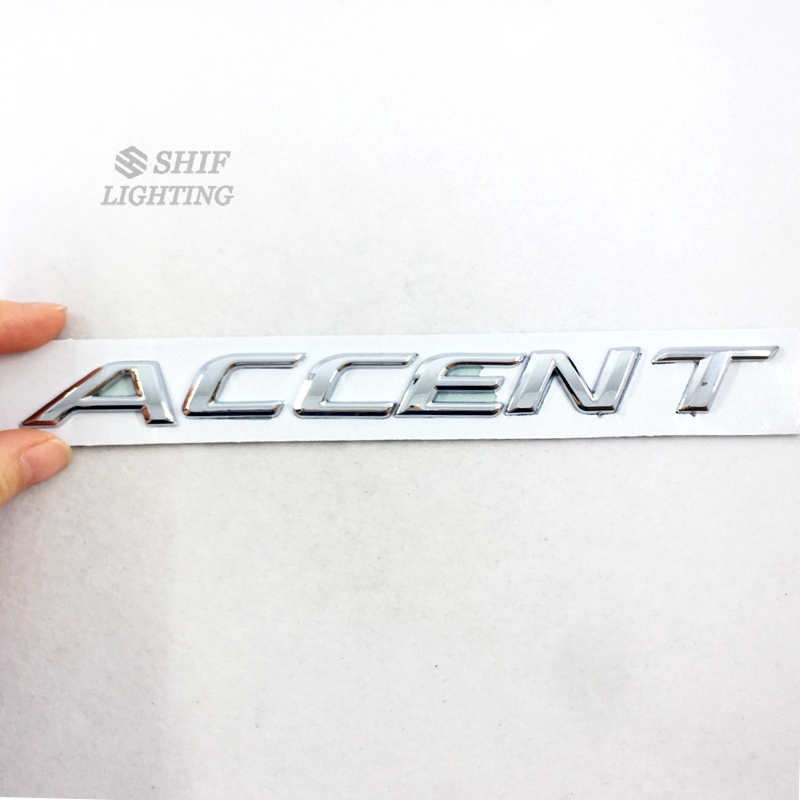 1Pc Stiker Emblem / Badge Bahan ABS Warna Krom untuk Mobil Hyundai