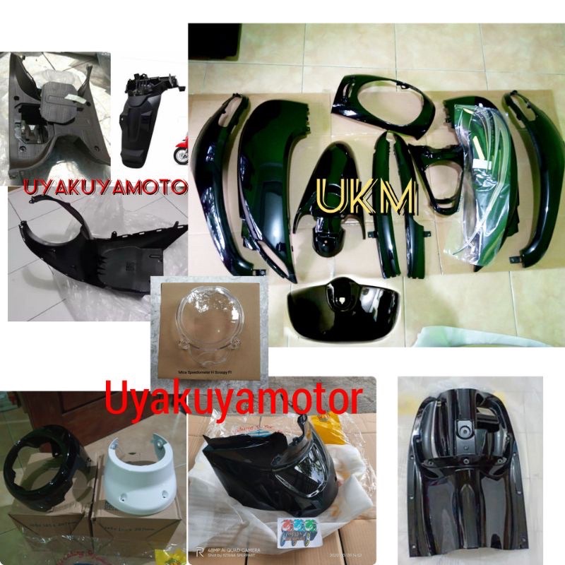 termurah cover full set bodi body motor scoopy fi hitam 2013-2016