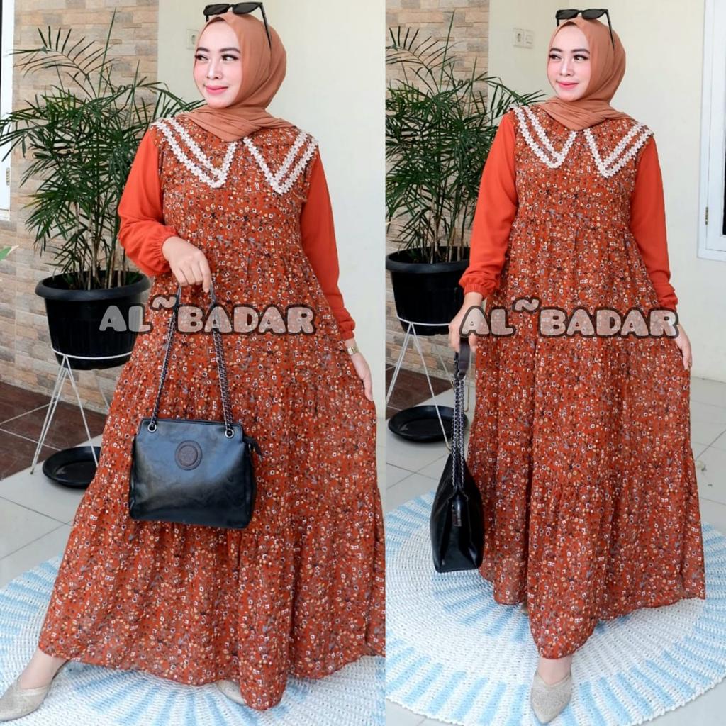 [ BISA COD ] GAMIS CERUTY BABYDOLL MOTIF MODEL KOMBINASI MIX RENDA KOREA ,DRESS FRIEANDLY BUSUI CERUTY BABYDOLL MIX KERAH RENDA,GAMIS MODEL TERBARU