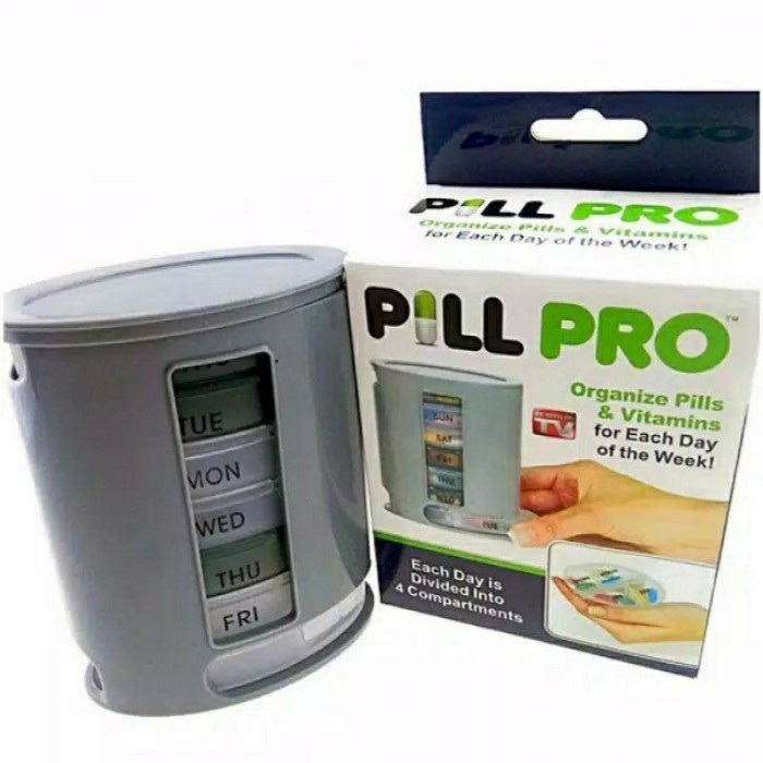 PILL PRO Organizer Tempat Simpan Obat 4 Sekat set 7 Hari pillpro