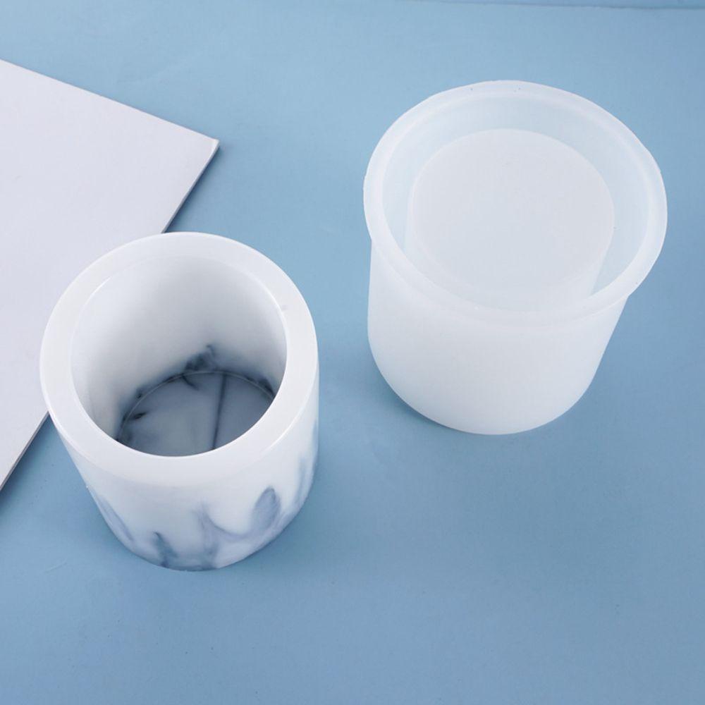 [Elegan] Cetakan Resin Silinder Kotak Penyimpanan Silinder DIY Silikon Cetakan Membuat Pot Bunga