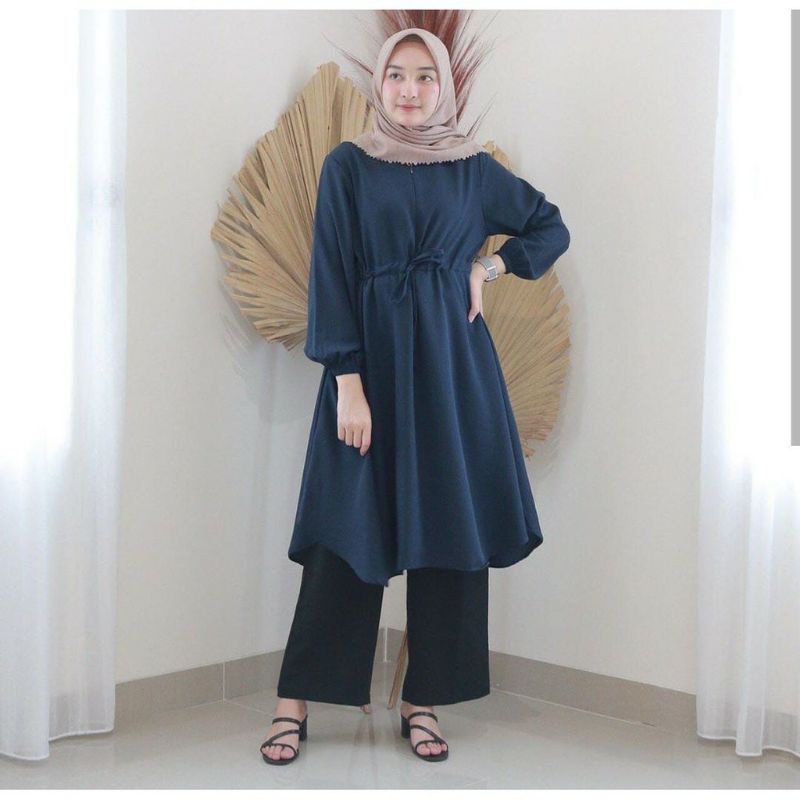 BETHA TUNIK •• LONG TUNIK POLOS •• Bheta Long Tunik Moscrepe Busui