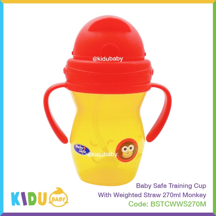 Baby Safe Botol Minum Anak Training Cup With Weighted Straw 270ml Kidu Baby