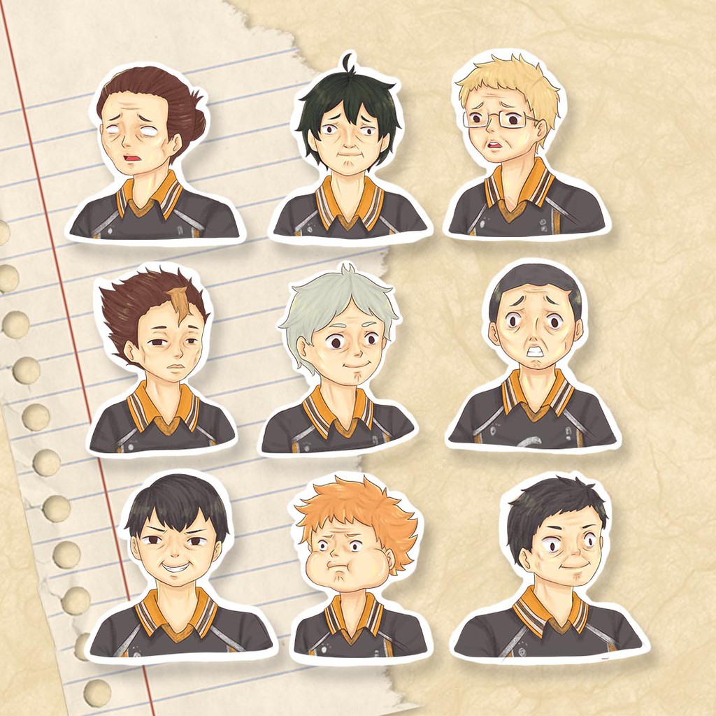 

Karasuno Muka Jelek Kageyama Hinata Suga Tsuki Daichi Noya Yamaguchi Haikyuu Meme Anime Stiker