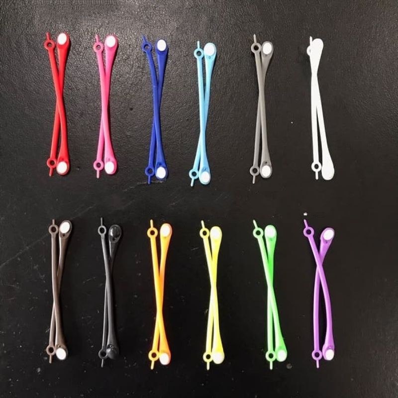 Tali Sepatu Silikon Elastis Shoe Laces Karet Shoelace Silicon Tali Sepatu Karet Elastis Elastic Lazy Shoe Eceran per Biji Super Murah