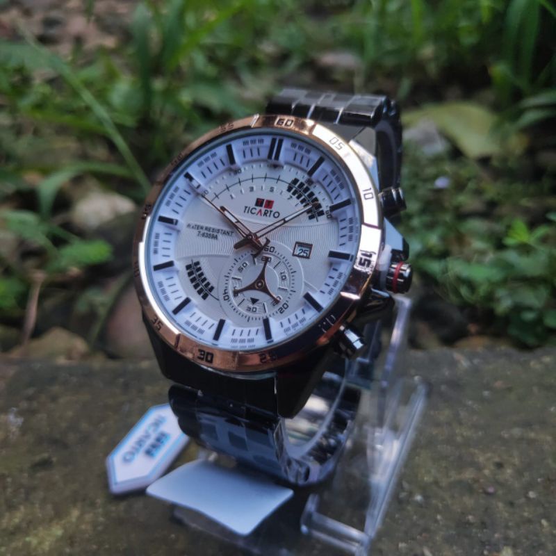 SS id READY JAM TANGAN PRIA TICARTO ORIGINAL WATER RESISTANT.