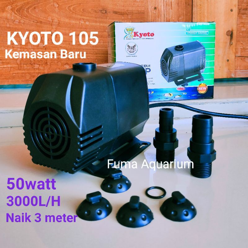 KYOTO P 105 Pompa Celup Kolam Aquarium Aquascape Hidroponik Kyoto 105 Low Watt Submersible Pump Power Head