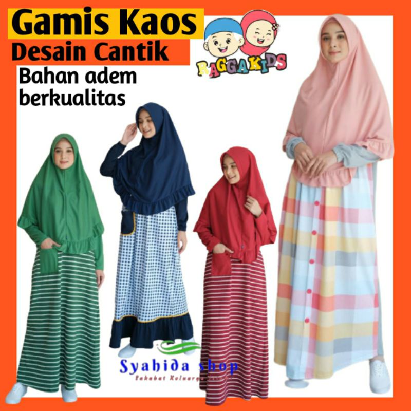 Raggakids Gamis Syari Dewasa Cotton Combat XS S M L XL Dress Perempuan Syari Pakaian Akhwat Daily We