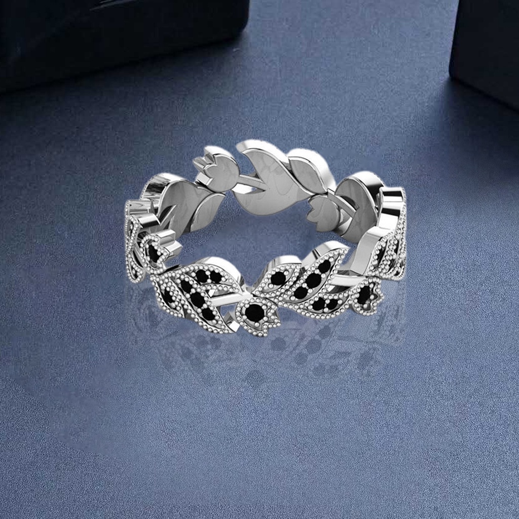 Hu Hu Hu Hu Hu Alat Bantu Pasang Kacamata♡ 2pcs Cincin Jari Bentuk Daun Bunga Aksen Berlian Imitasi Untuk Wanita