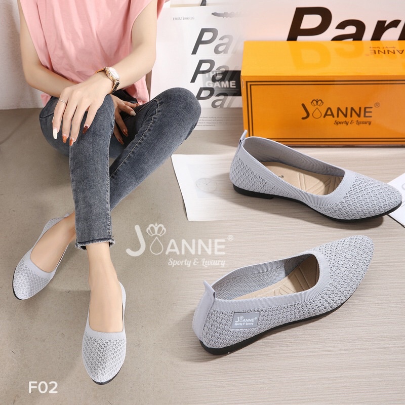 RESTOCK! [ORIGINAL] JOANNE FlyKnit Flat Shoes Sepatu Wanita #F02